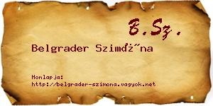 Belgrader Szimóna névjegykártya